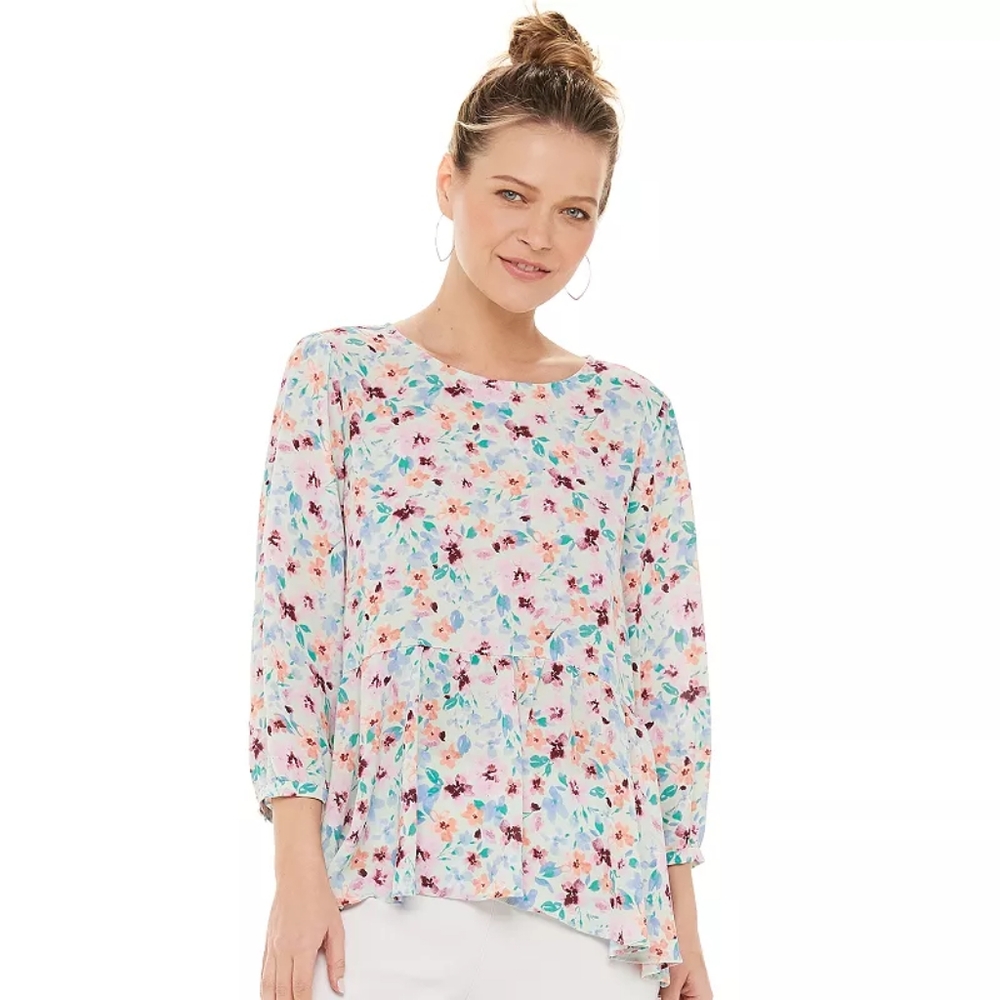 Women's ELLE Puff Sleeve Blouse Size M